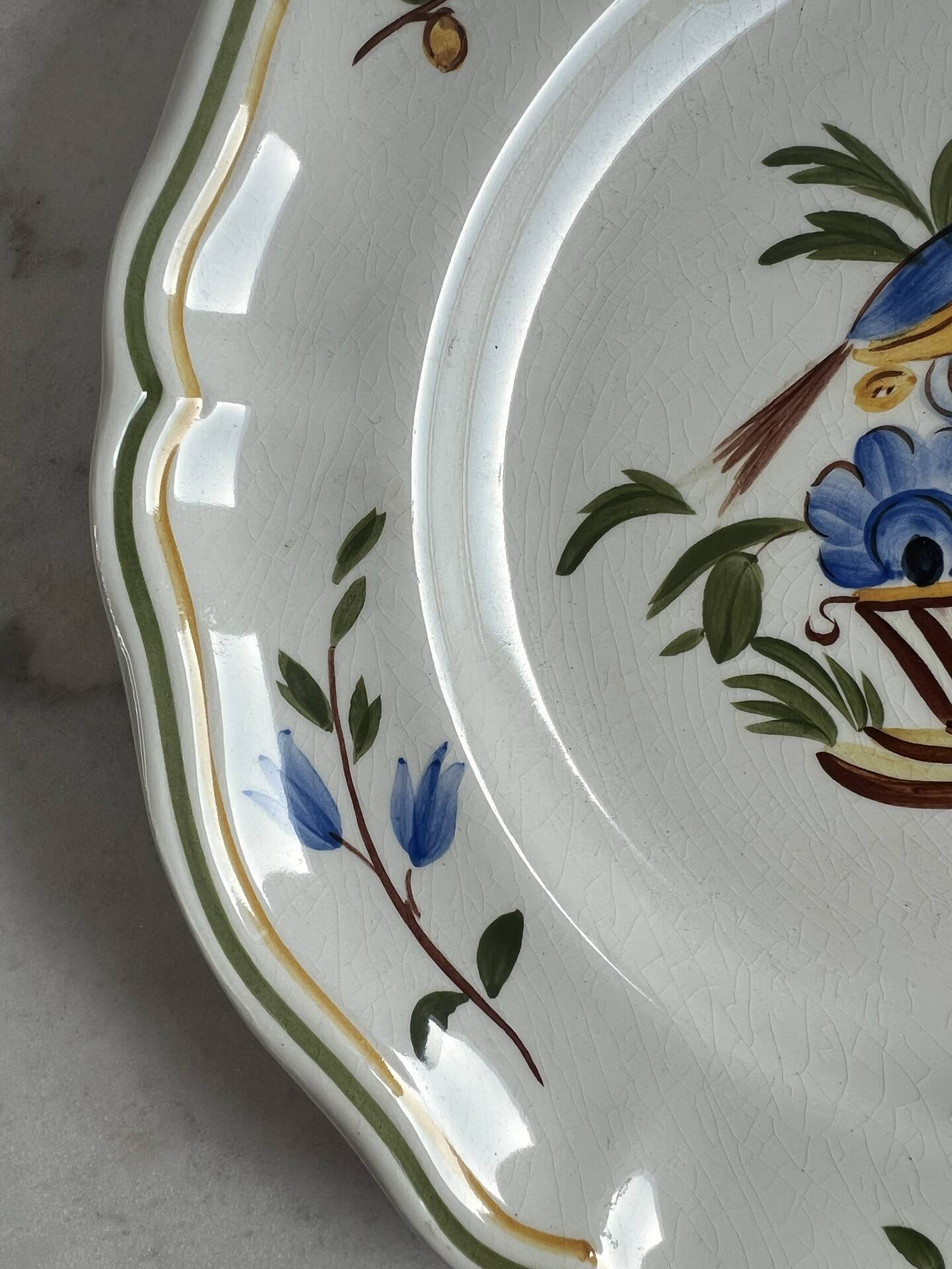 Longchamp hand-painted. Set of 2 flat plates.