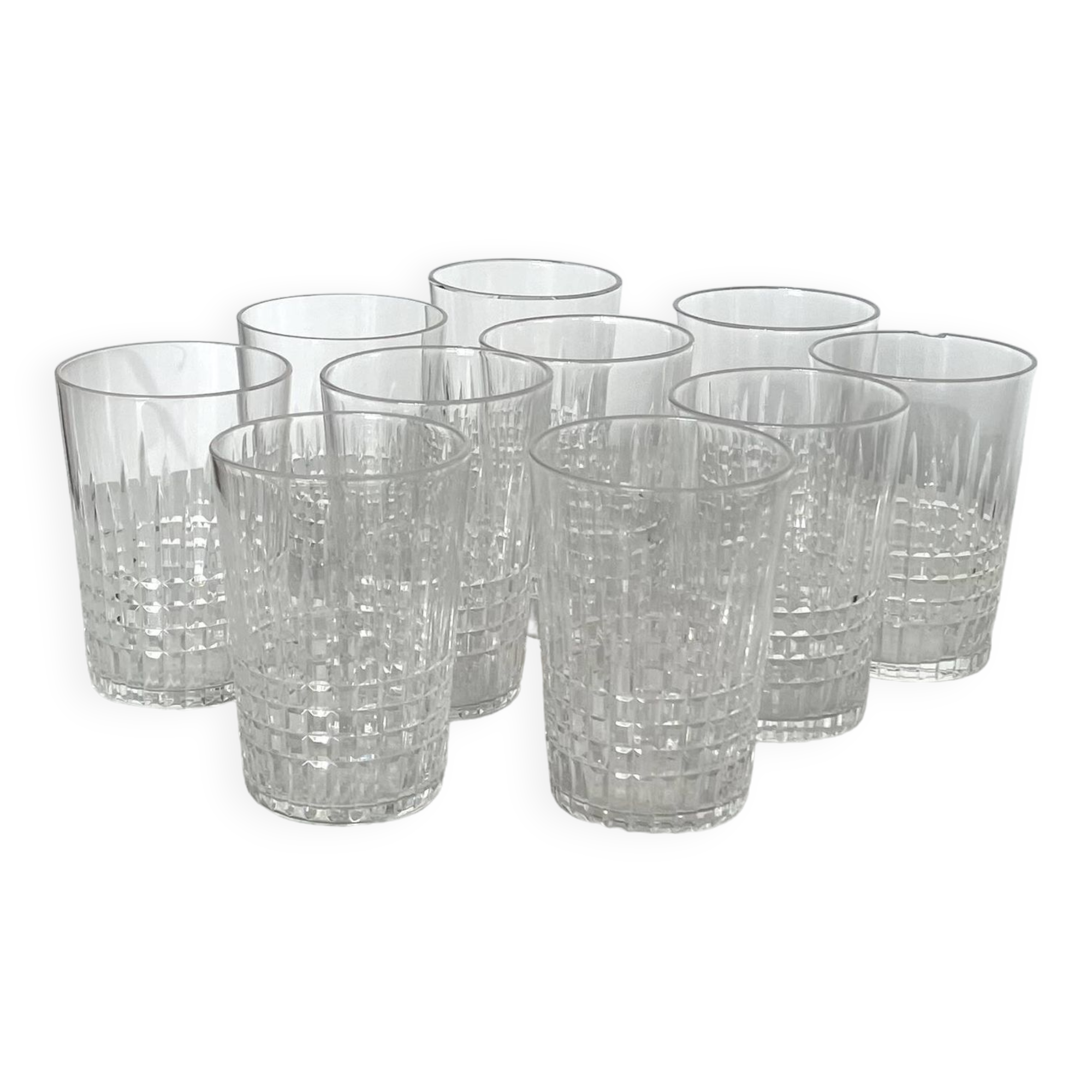Set of 10 baccarat tumbler glasses nancy model
