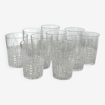 Set of 10 baccarat tumbler glasses nancy model