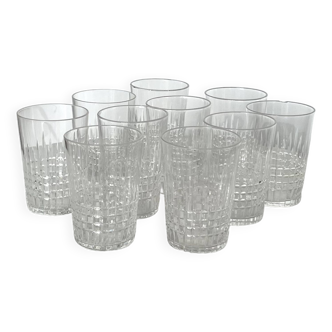 Ensemble de 10 verres gobelets baccarat modèle nancy