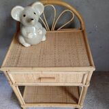 Pair of rattan bedside tables