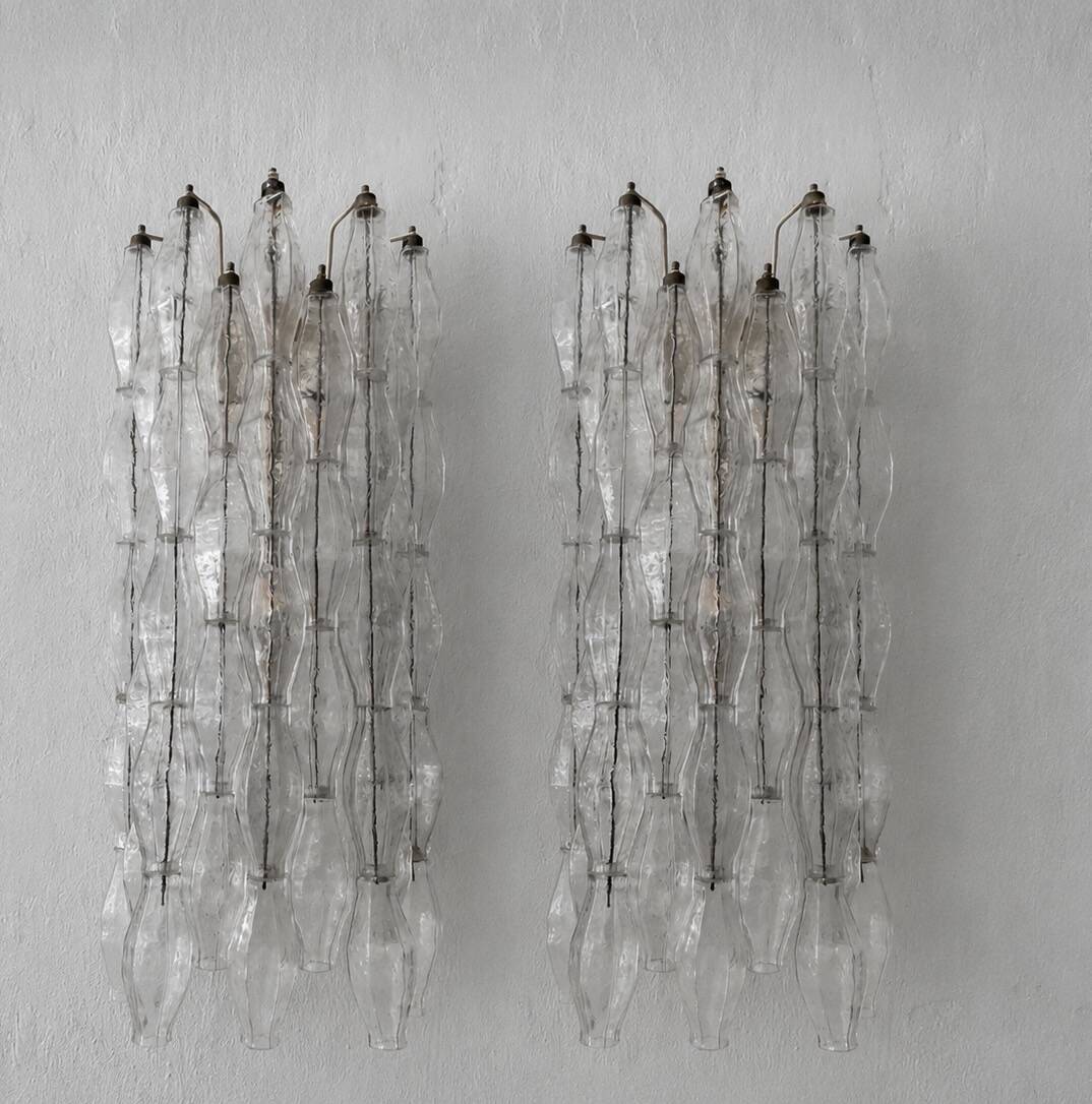 Pair of vintage Italian wall lights from the 60s by designer Carlo Scarpa.