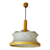 "Cocoon" pendant light, resin and pine, Italy, 1970