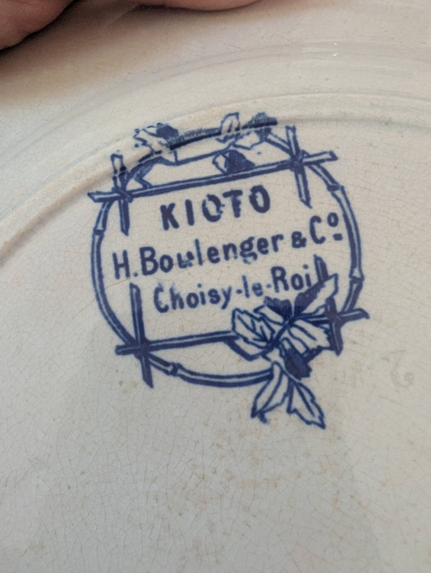 Set of 5 antique plates Choisy-le-Roi Model Kioto Earthenware Ja
