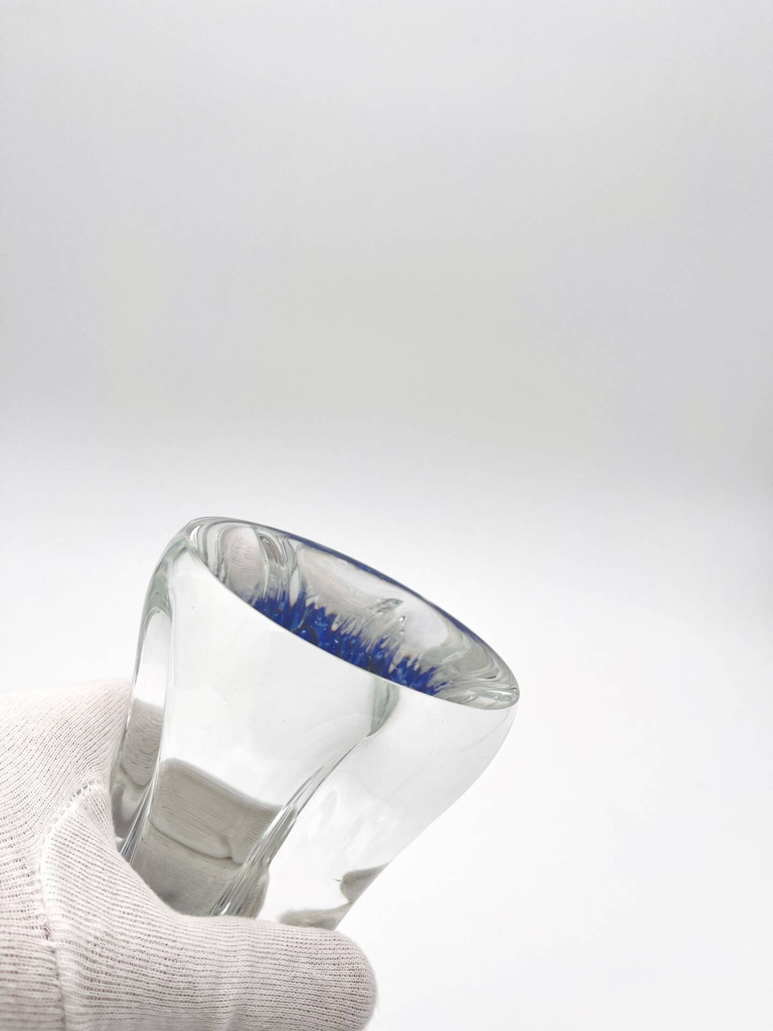 Lot vase and bowl - Josef Hospodka Chribska - Blue Sommerso - 1960