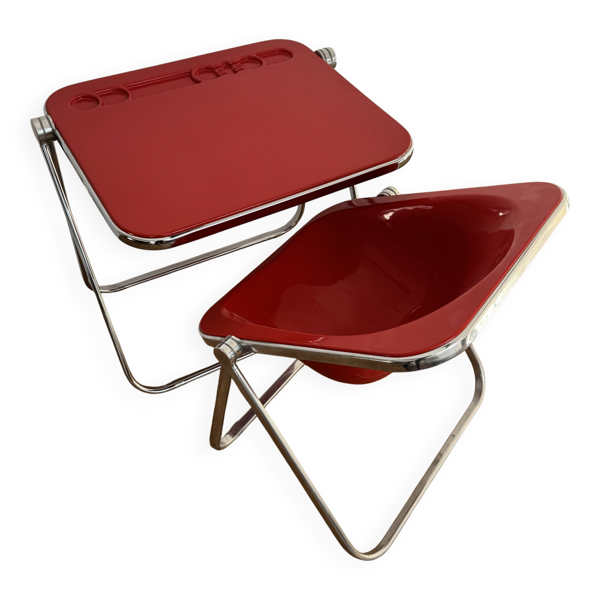 Plia desk and Plona chair by Giancarlo Piretti Anonima Castelli