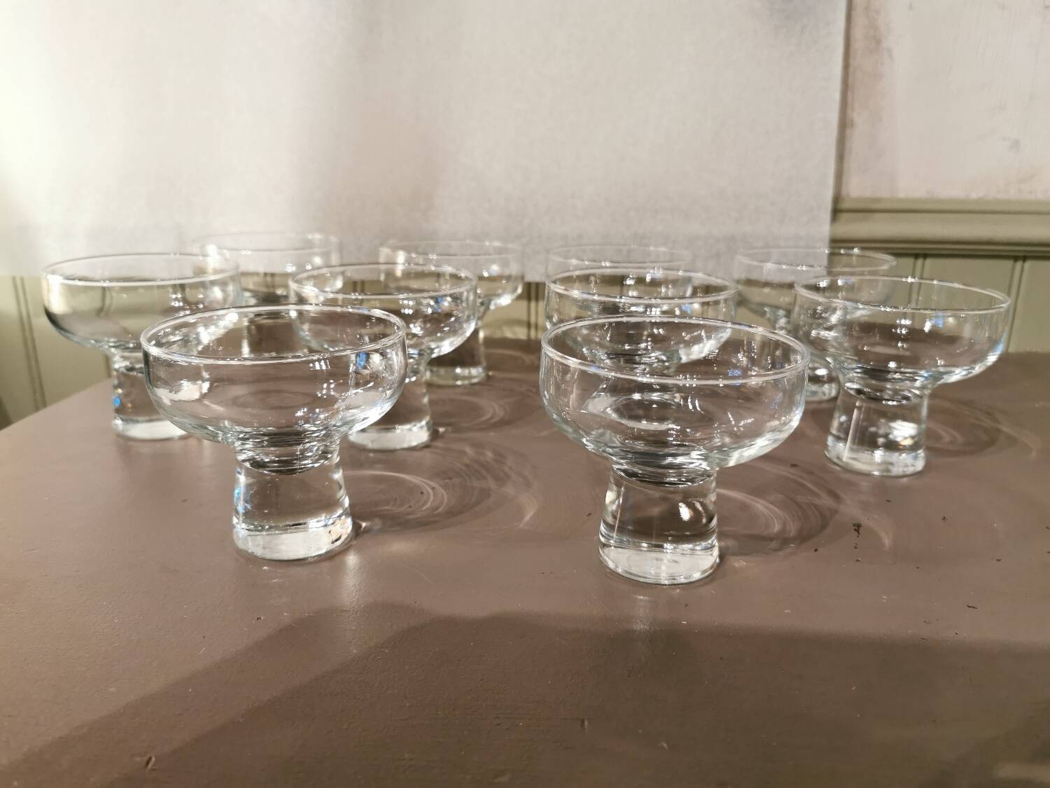 Lot de 10 coupes à Champagne vintage années 70