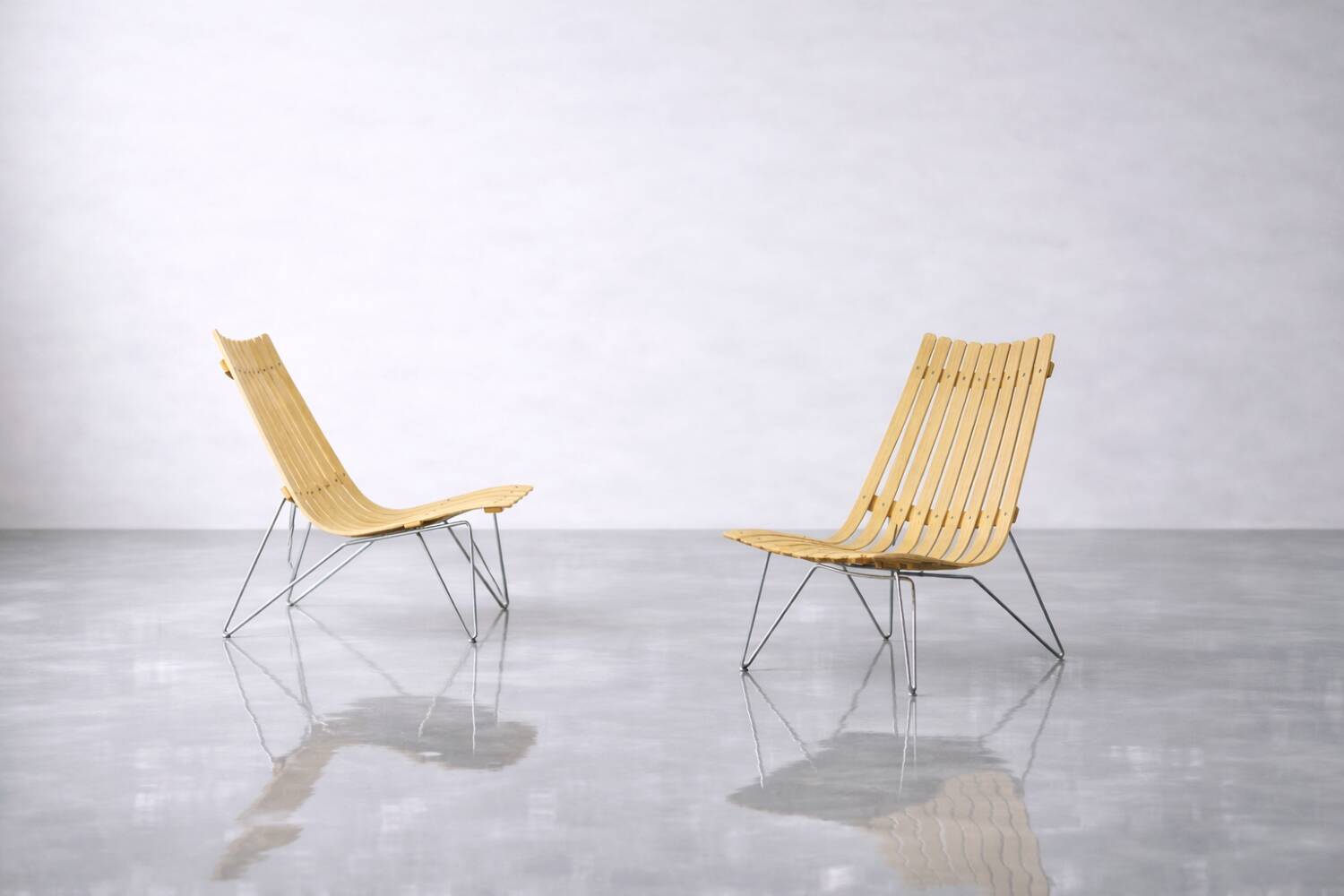 Pair of Scandinavian Scandia Easy Chairs by Hans Brattrud for Fjordfiesta