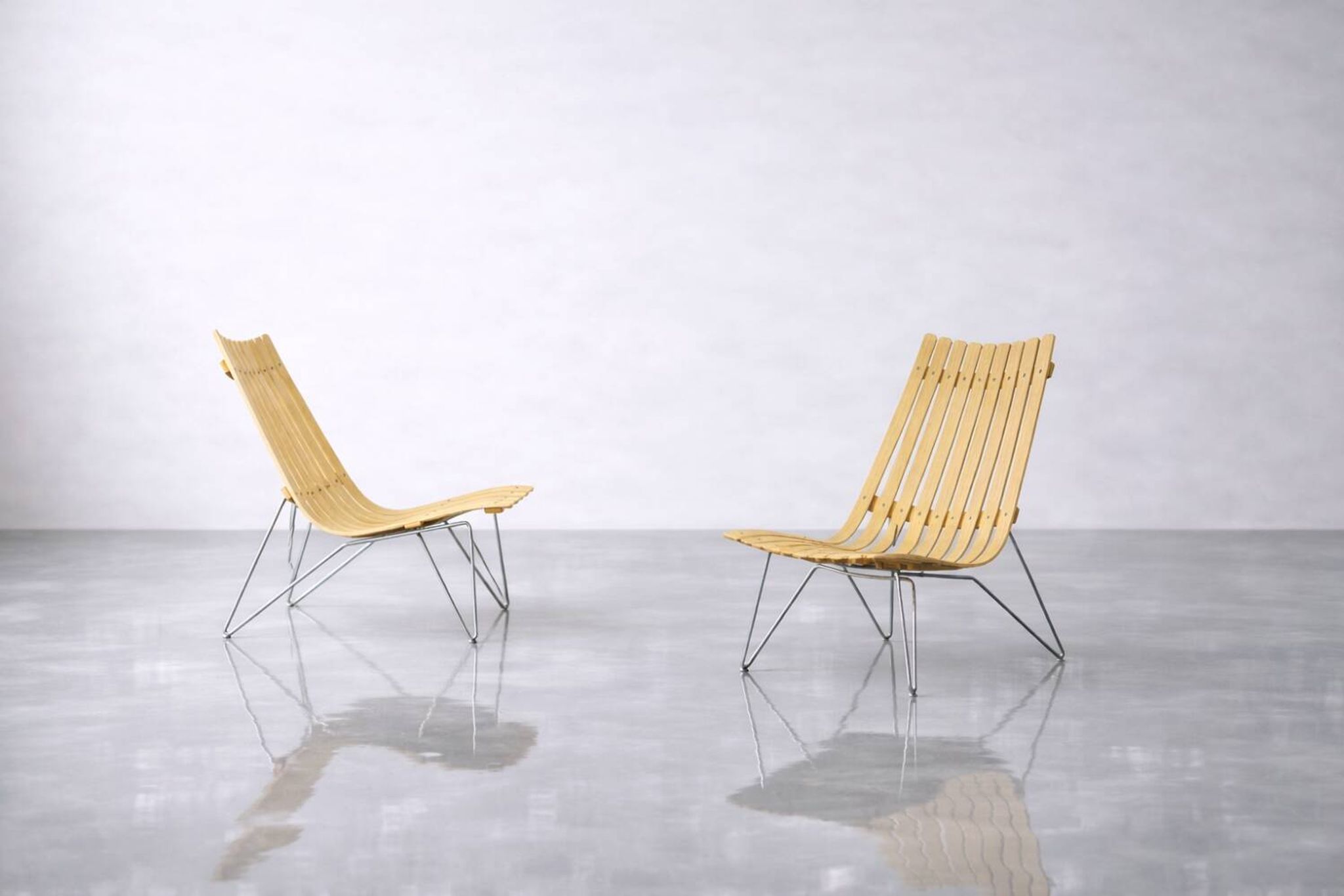 Pair of Scandinavian Scandia Easy Chairs by Hans Brattrud for Fjordfiesta