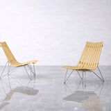 Pair of Scandinavian Scandia Easy Chairs by Hans Brattrud for Fjordfiesta