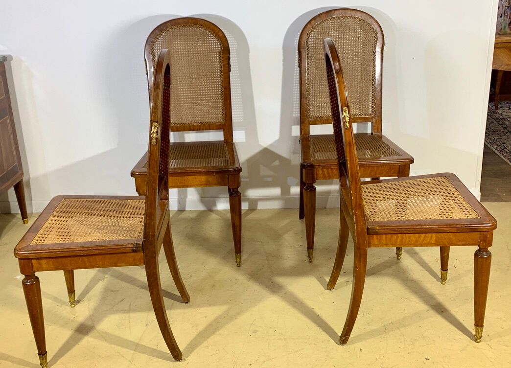 Four chairs canned art nouveau period 1900