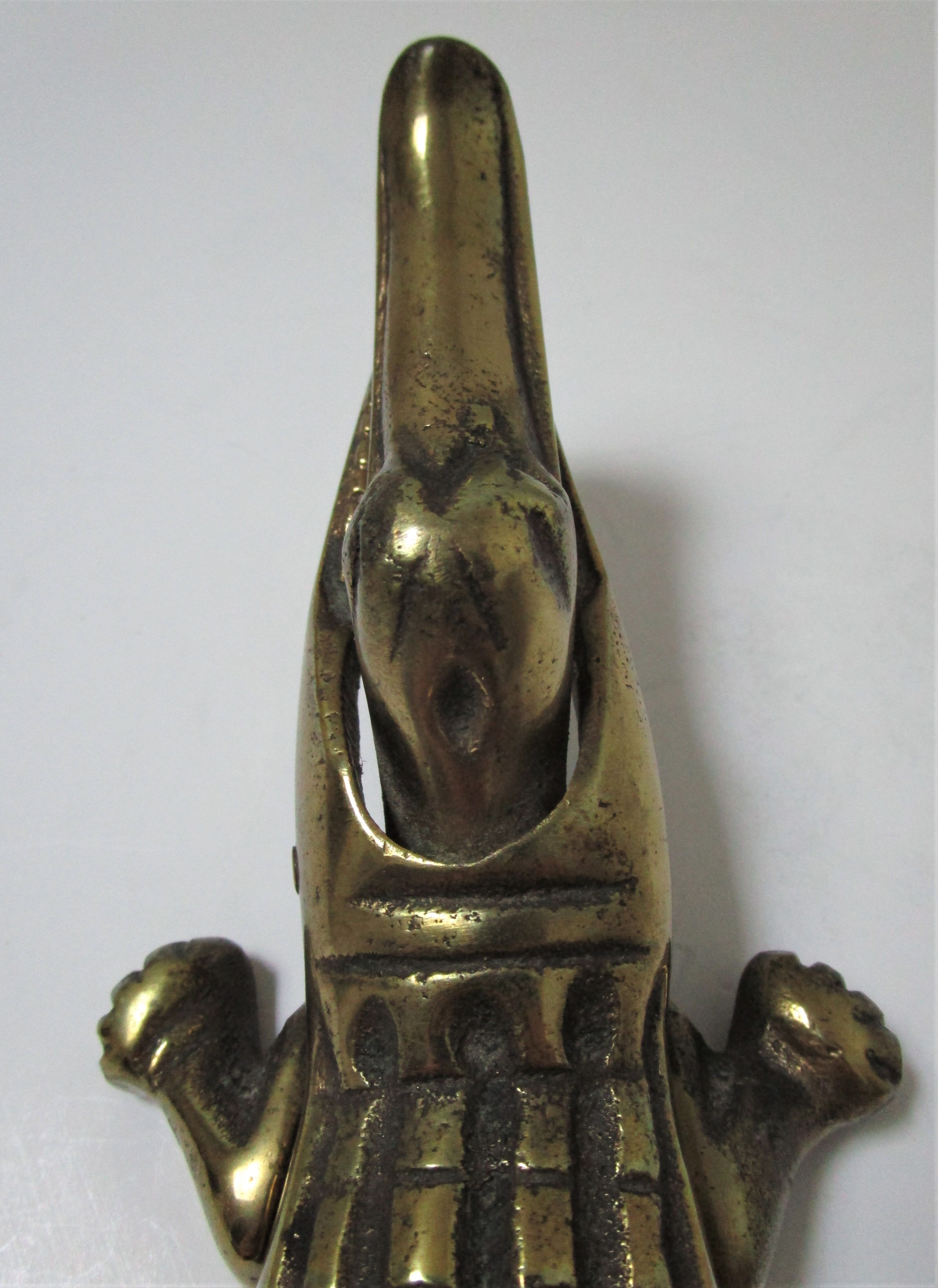 Nutcracker zoomorph alligator crocodile brass xl 35cm vintage