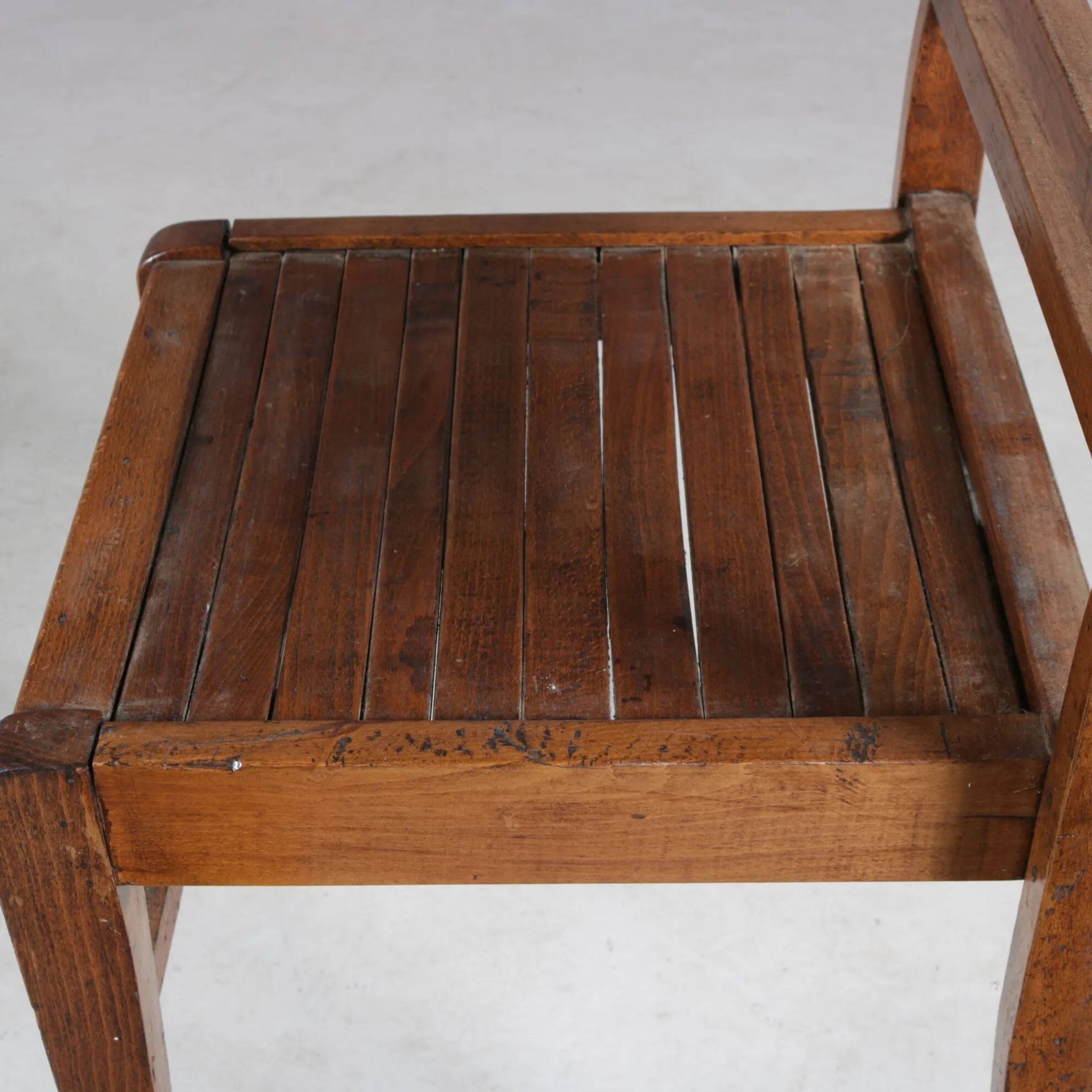 1950s side chair in beech wood by René Gabriel, France