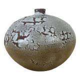 Vase boule grès vintage