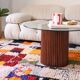 Wooden coffee table and 70cm glass top