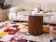 Wooden coffee table and 70cm glass top