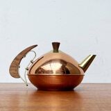 Metal and teak teapot from the mid-century, 1960s.