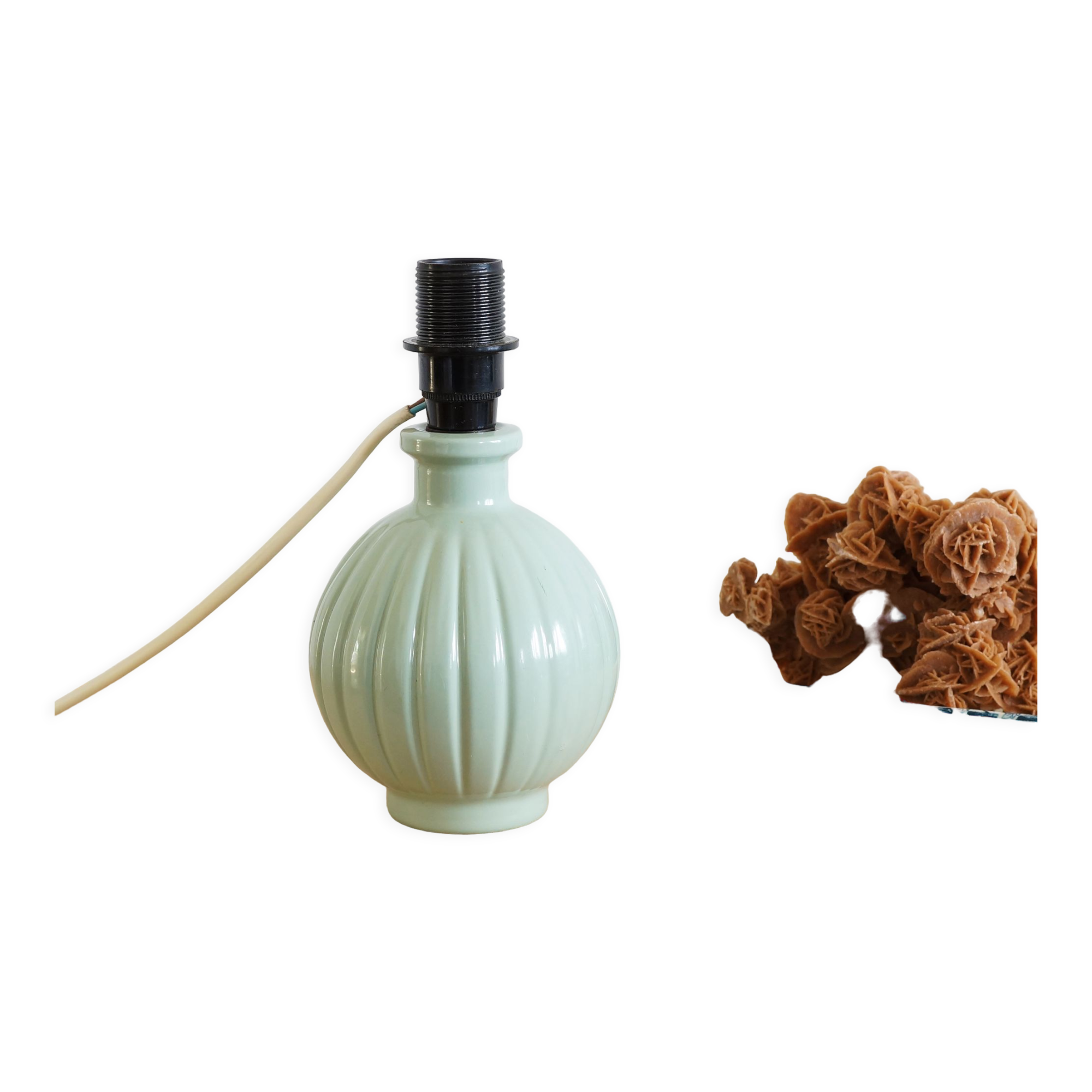 Lamp foot, old painted glass bottle