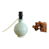 Pied de lampe, ancienne bouteille en verre peint