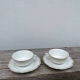 Pair of Limoges porcelain cups with gold trim