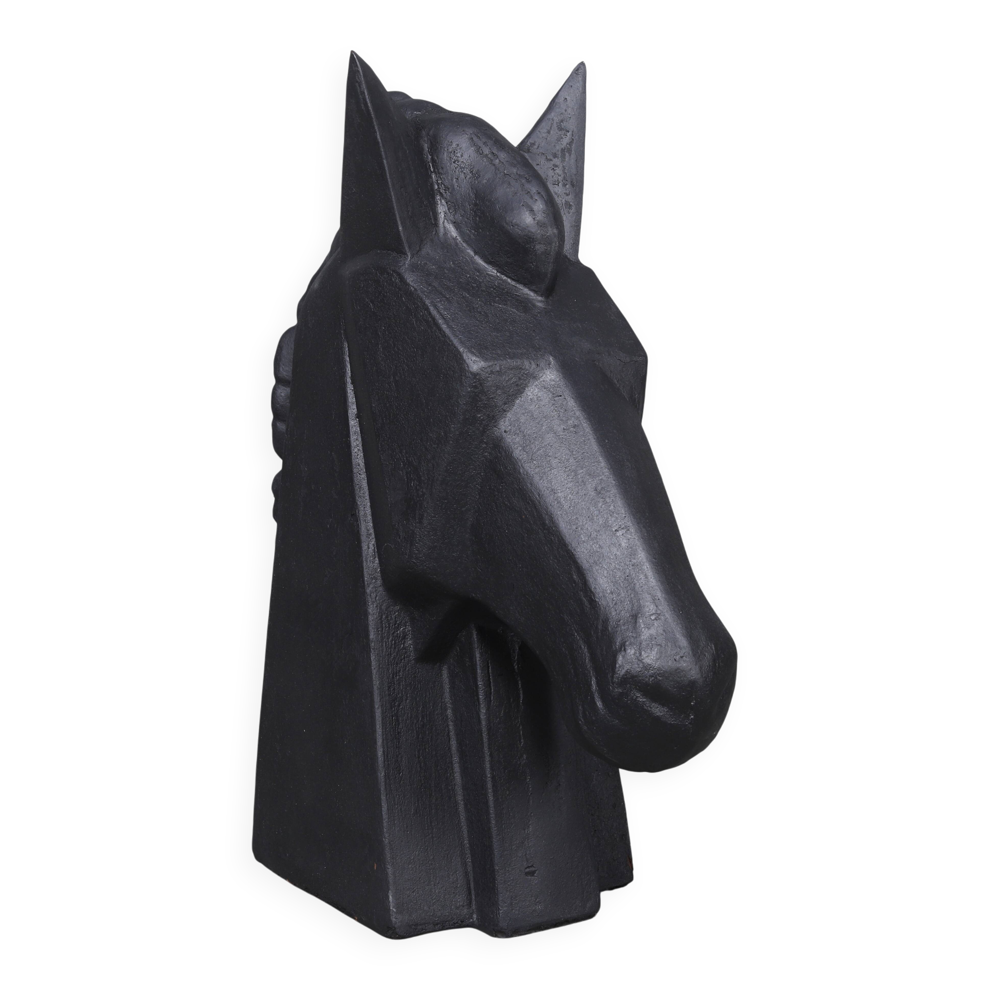 Sculpture de tête de cheval en fonte par Andreas Wargenbrant (4/8)