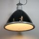 Large Industrial Enamel Factory Pendant Lamp with Glass Cover, 1960s