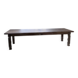 XL farmhouse table in solid oak, brutalist style, 20th century.