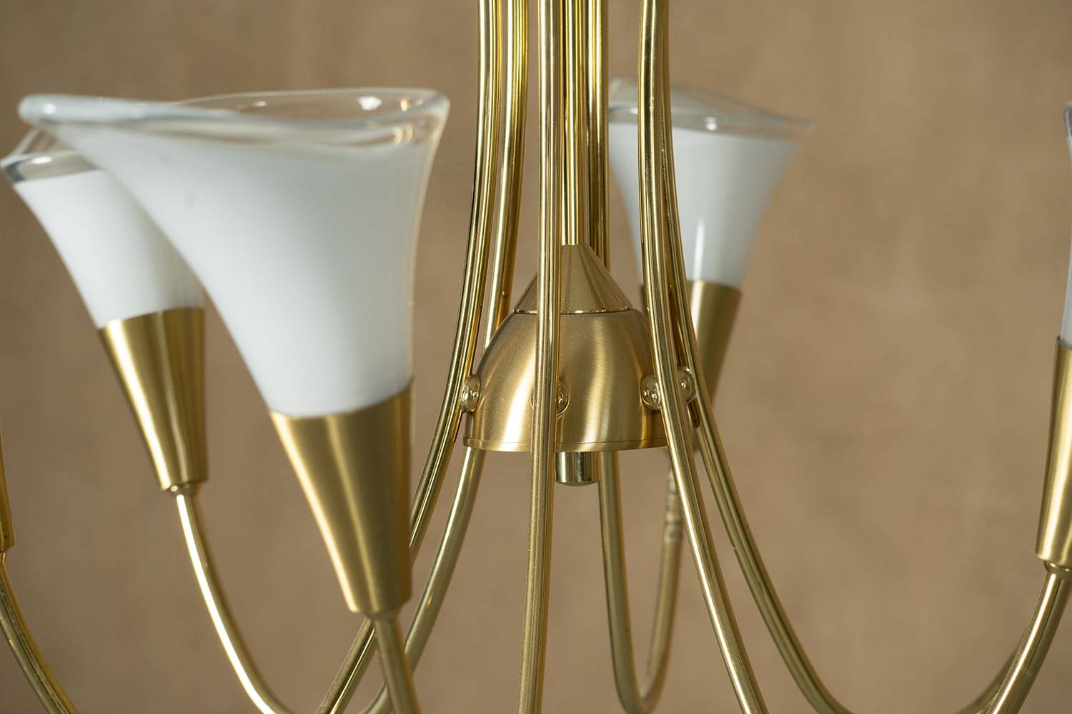 Vintage gold ceiling lamp, Italy 1970s