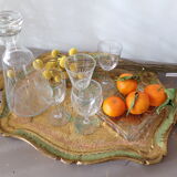 Florentine service tray made of hand-painted wood