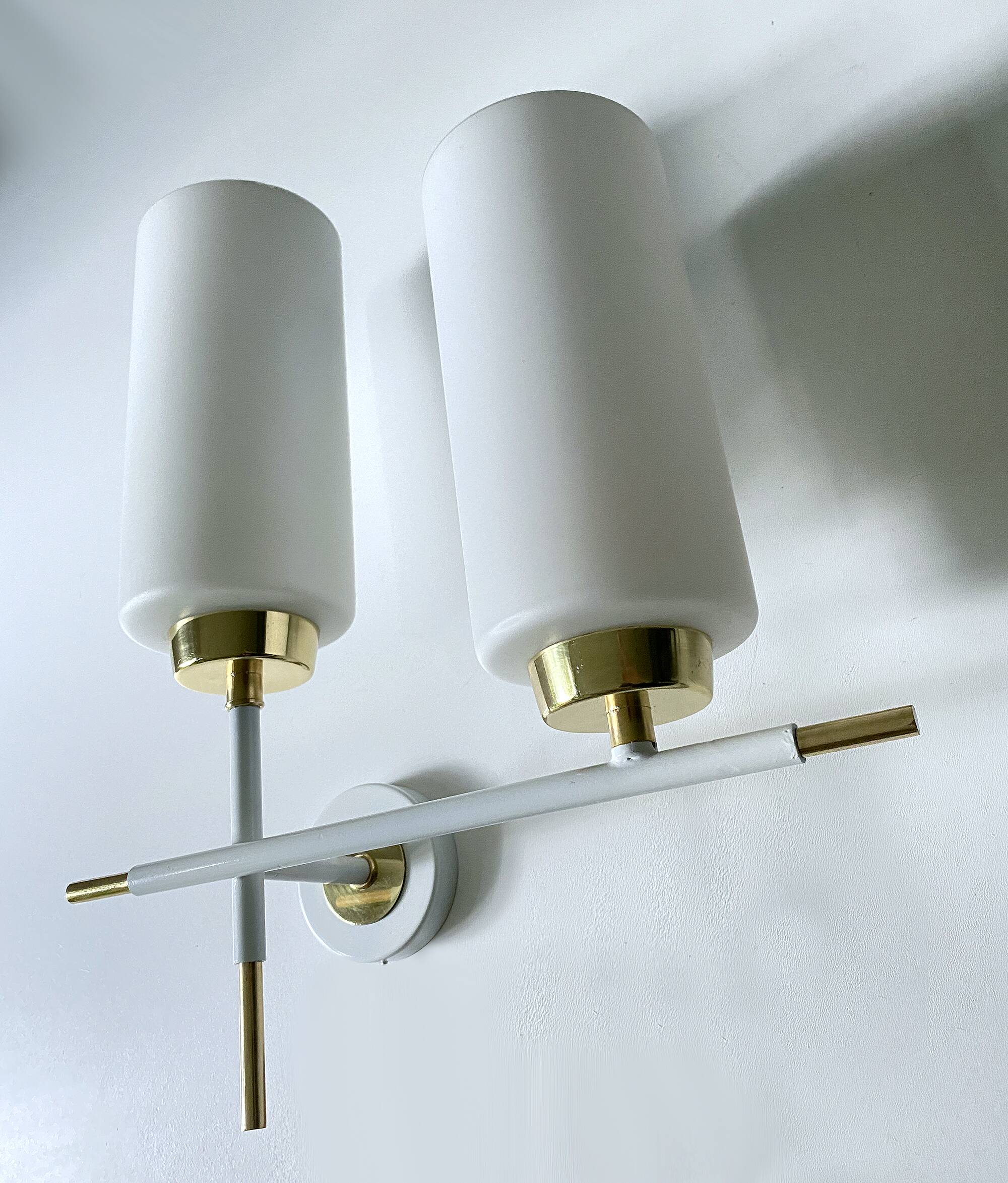 Pair of vintage architectural wall lights, 1960s