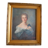 Portrait of Madame de Pompadour as Diana after Nattier painting HST