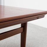 Midcentury rectangular extendable dining table in teak by Johannes Andersen for Uldum 1960s