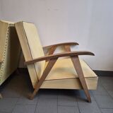 Paire de fauteuils vintage 1950 pieds compas