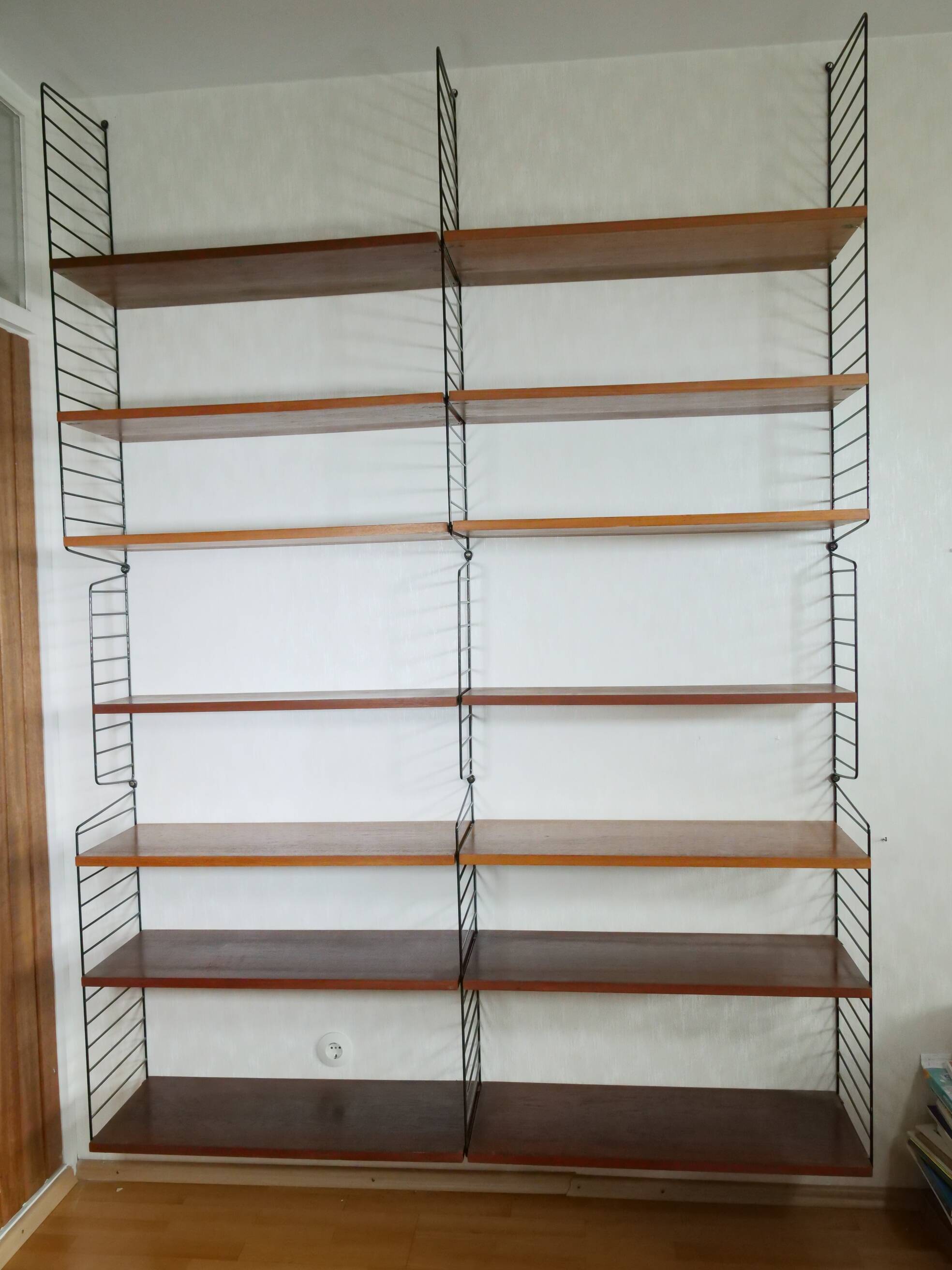 Étagère à cordes Modul Nisse en teck au design vintage des années 60