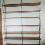 Modul Nisse teak string shelf with a vintage 60s design