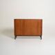 Scandinavian oak cabinet with tambour door, 1960s