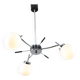 Lustre Mid-Century en Chrome et Opaline, Italie