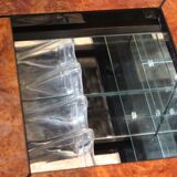 Coffee table, cocktail bar hidden in Elm Magnifier by Paul Michel, 1970 Roche Bobois