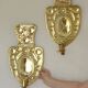 Large Baroque Style Mid-Century Brass Swedish Sconces