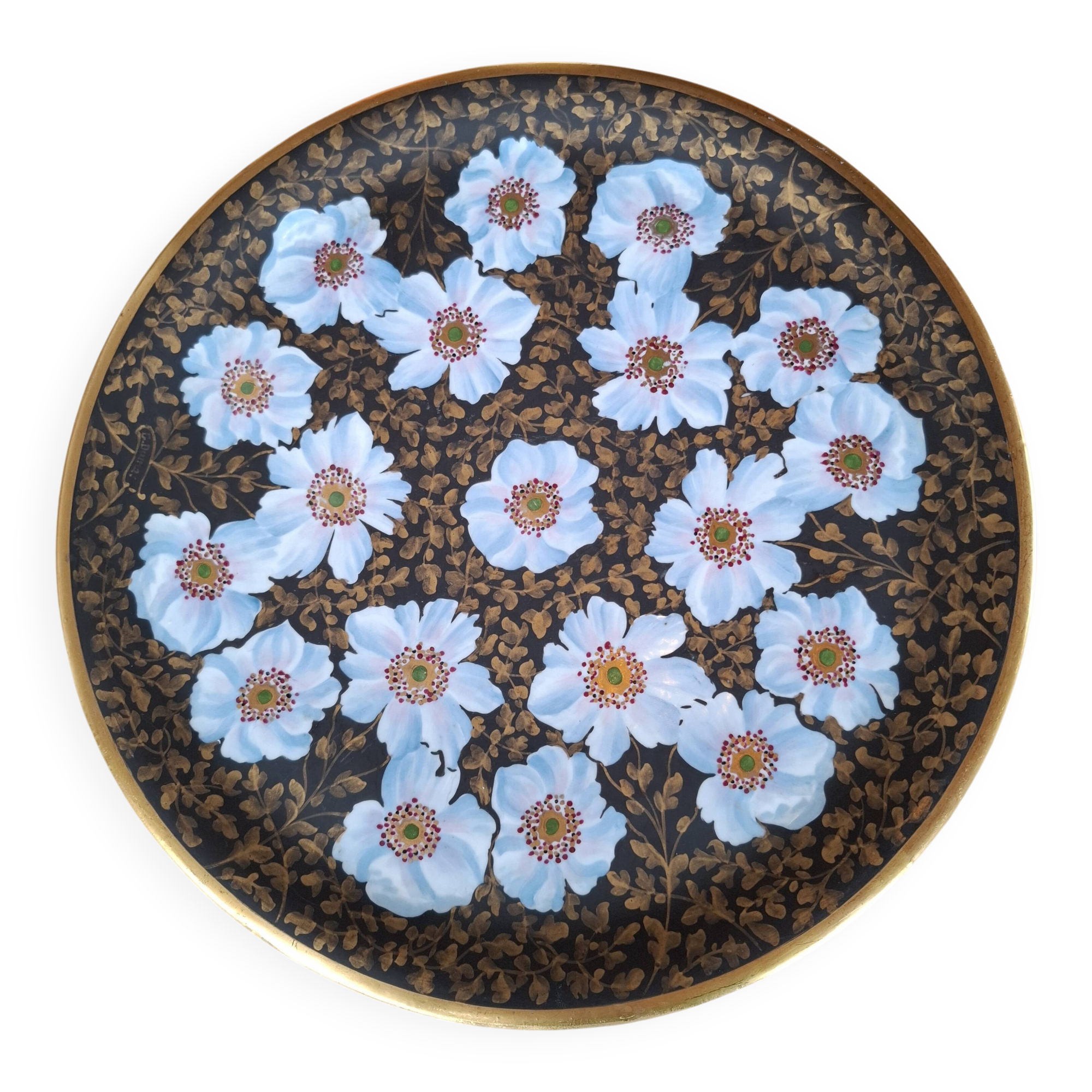 Limoges porcelain plate - signed G. Dumas - hand-painted