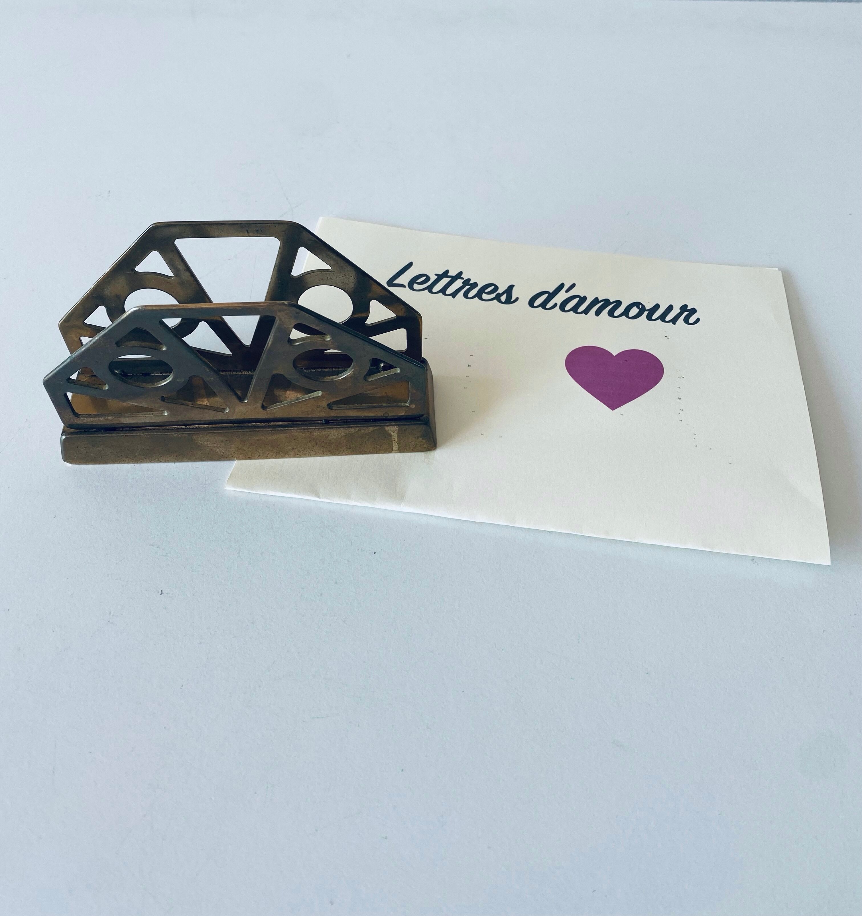 Porte lettres ancien en laiton