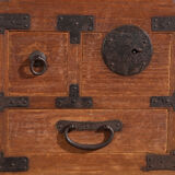 Japanese ko-dansu with hinged lid and paulownia wood drawers, Meiji–Taishō period, circa 1868–1926.