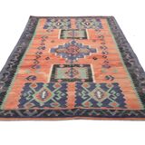 6x9 Red & Green Vintage Kilim Rug, 174x279Cm