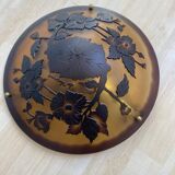 Art Nouveau 1-light basin pendant light signed by Vianne in glass paste