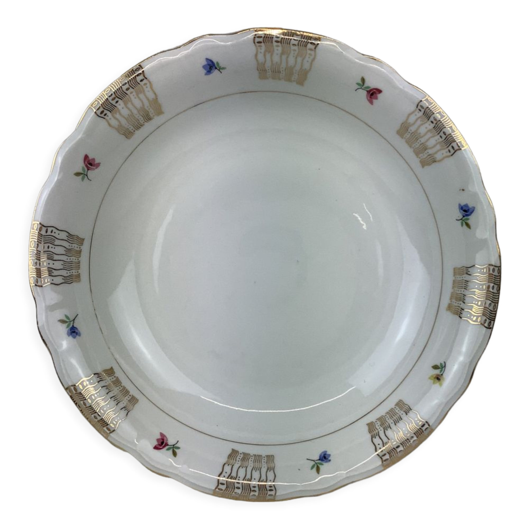 Round hollow dish made in France Limoges Porcelain