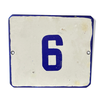 Number 6 vintage enamel house numbers made in europe house number room hotel