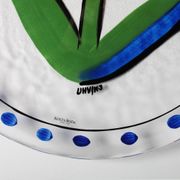 Large Kosta Boda Glass Plate by Ulrika Hydman Vallien / Sweden / 1991