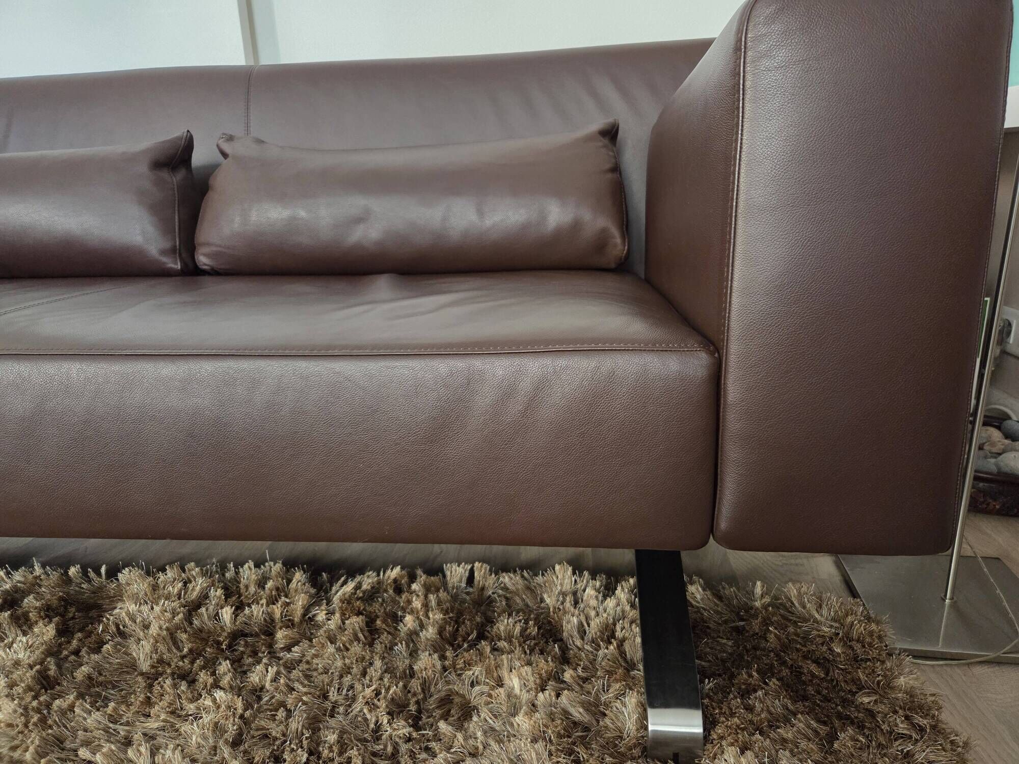 Flexus 3-seater sofa – ligne roset - full-grain brown leather