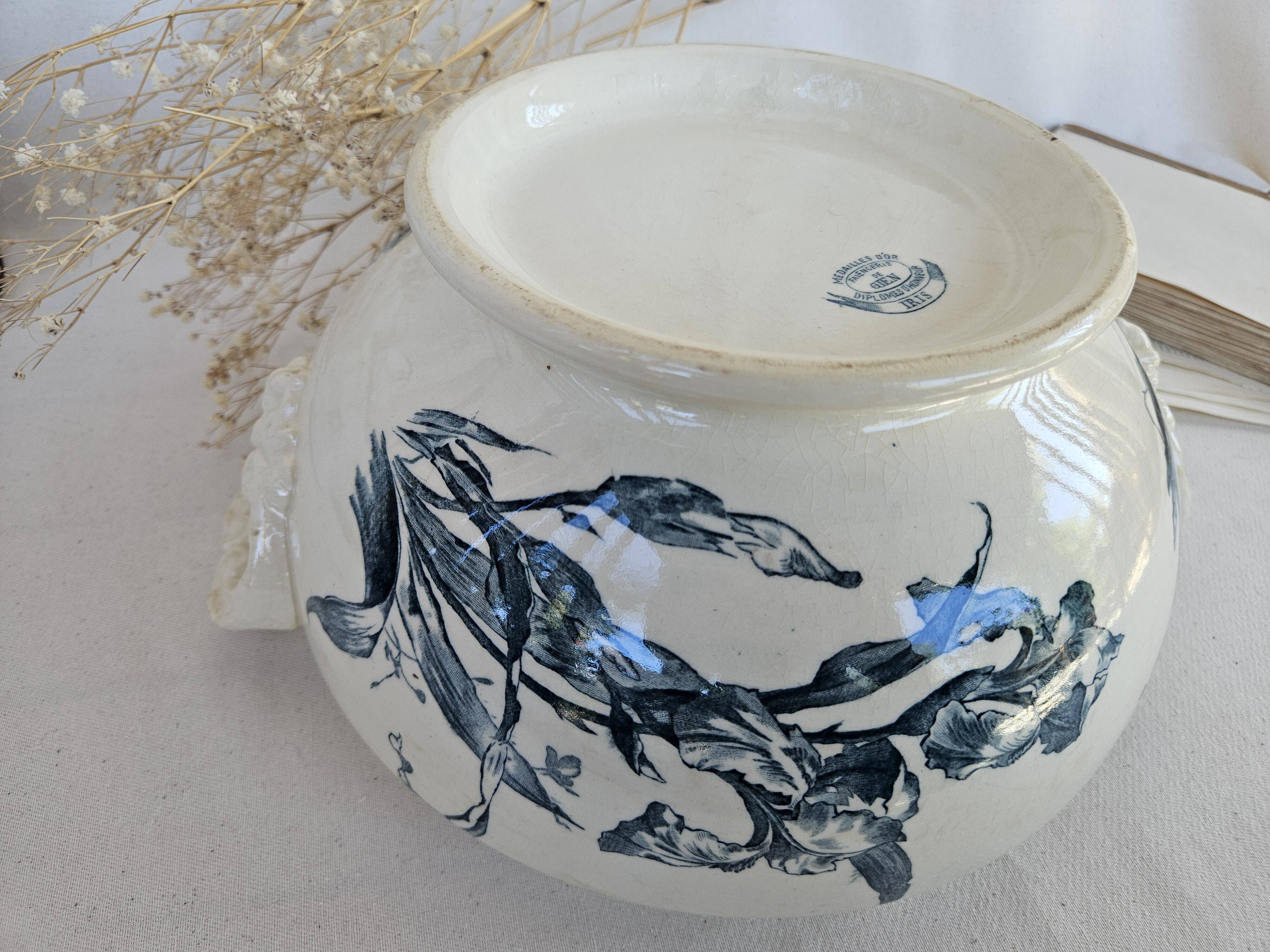 Soupière ancienne gien modèle iris