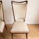 Set of 5 vintage 1950s dining chairs in wood and white.